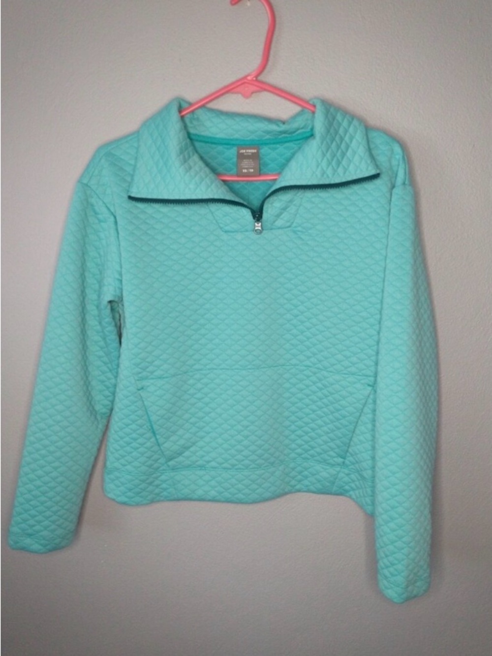 Joe Fresh Quilted Pullover in Aqua Blue